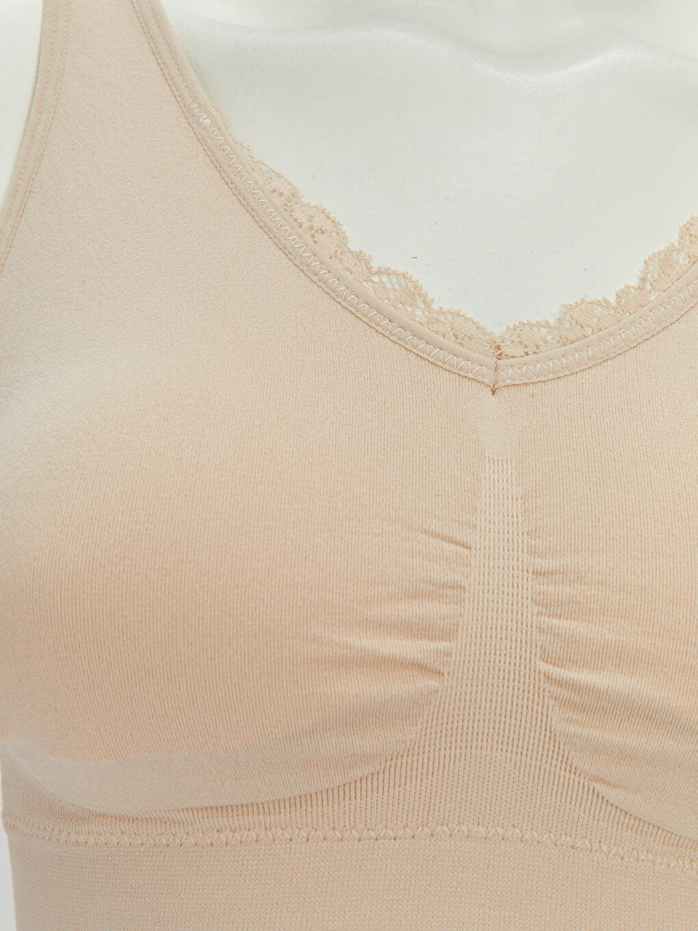 Non-wired, unpadded lace bra