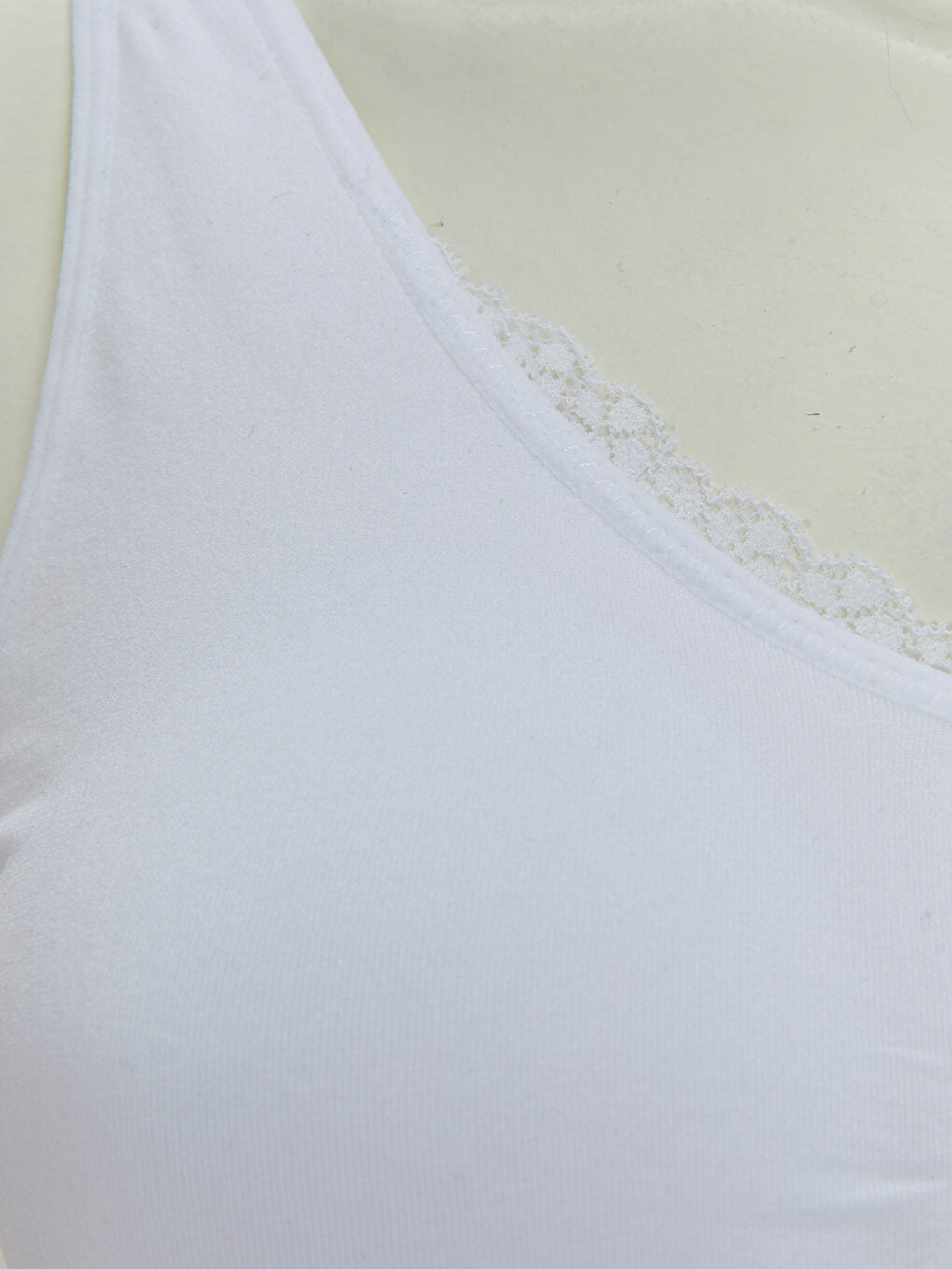 Non-wired, unpadded lace bra