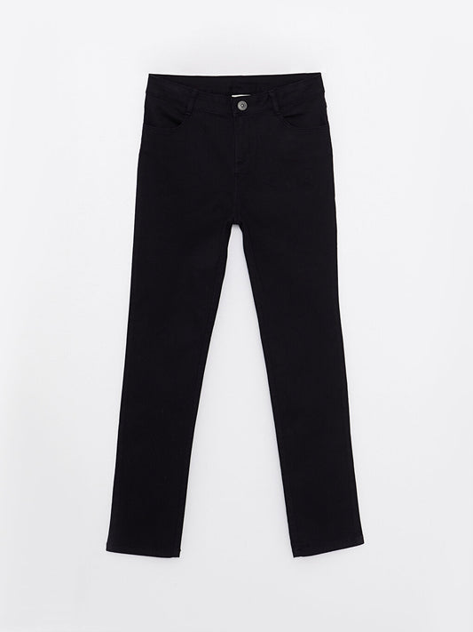 Skinny Fit Basic Gabardine Girl's Trousers