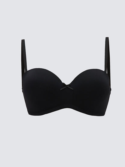 Underwire Half Padded Plain Strapless Bra