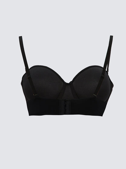 Underwire Half Padded Plain Strapless Bra