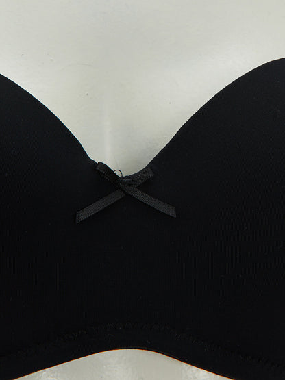 Underwire Half Padded Plain Strapless Bra