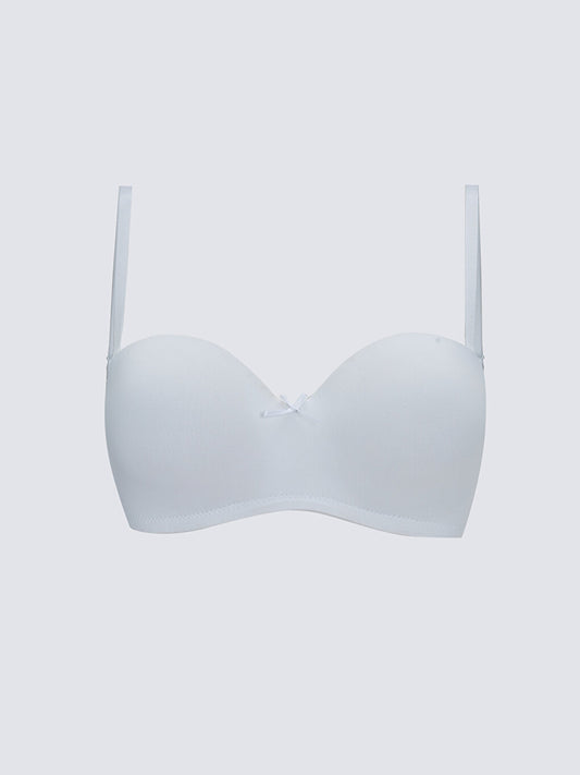 Underwire Half Padded Plain Strapless Bra