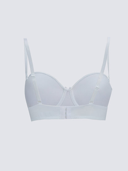 Underwire Half Padded Plain Strapless Bra