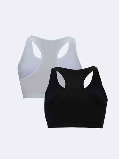 U-Neck Plain Non-Wireless Bustier Bra Pack of 2