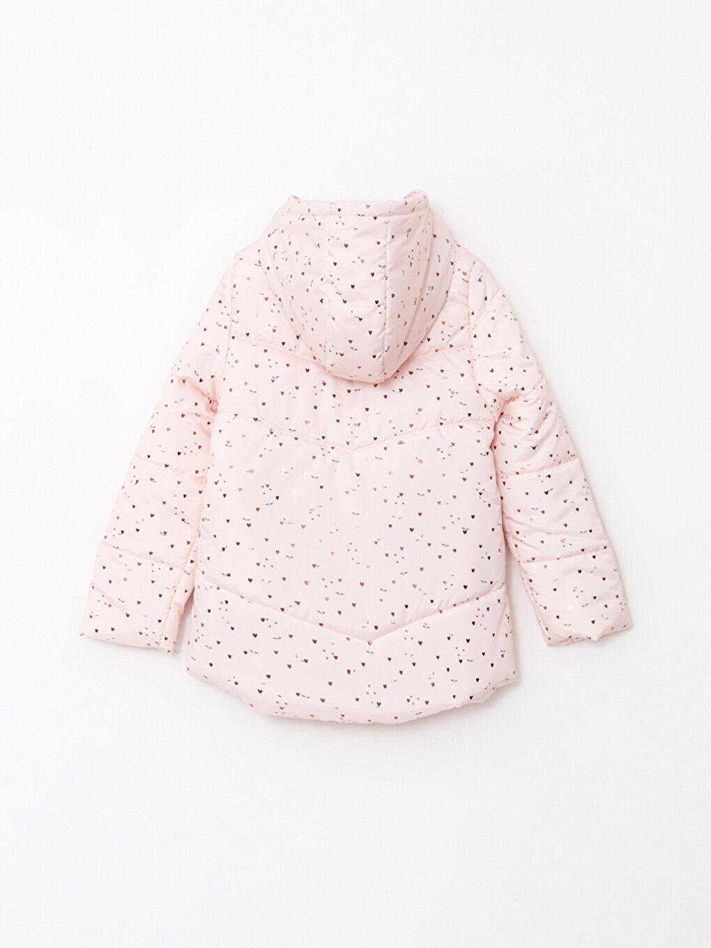 Hooded Printed Girl's Coat