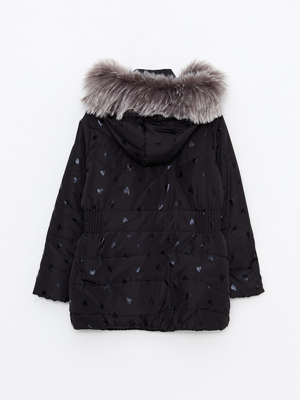 Hooded Printed Girl's Coat