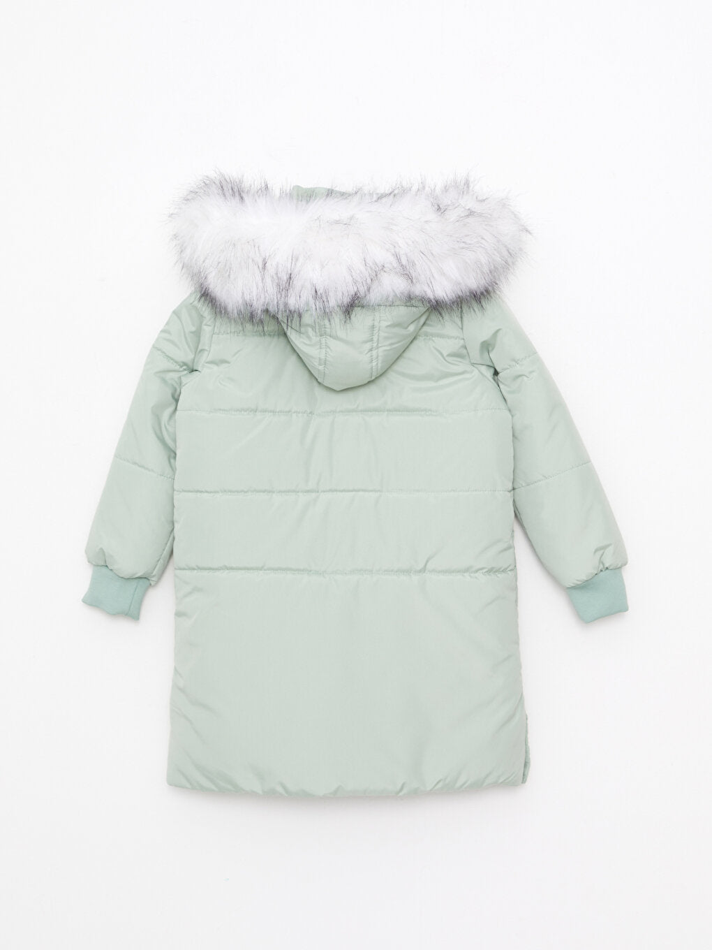 Hooded Printed Girl's Coat