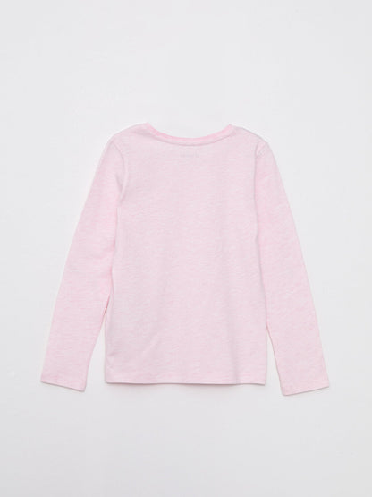 Crew Neck Basic Long Sleeve Girl's T-Shirt