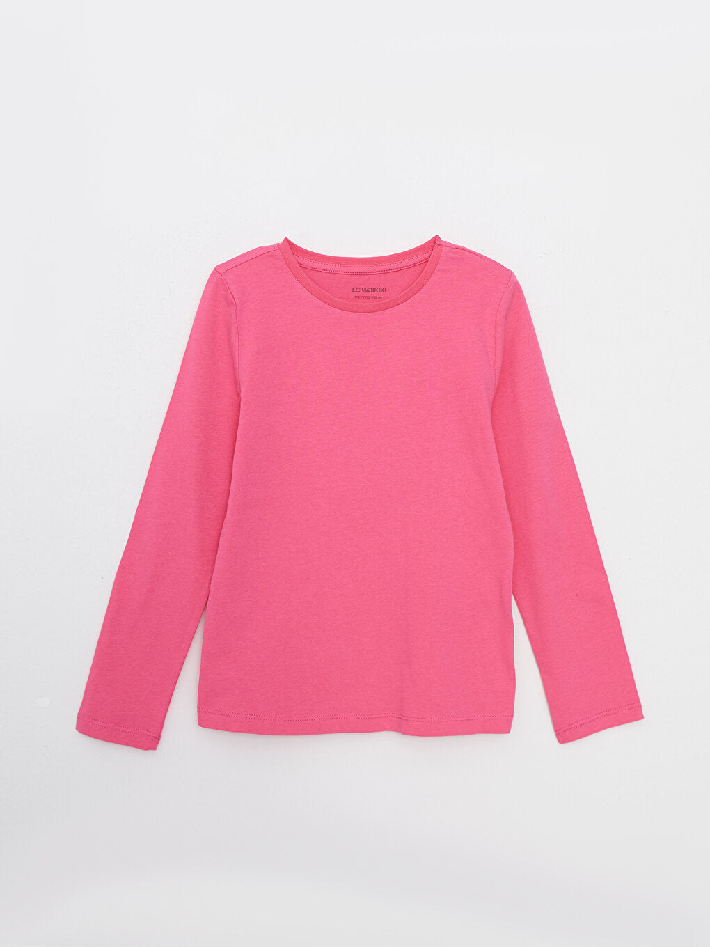 Crew Neck Basic Long Sleeve Girl's T-Shirt