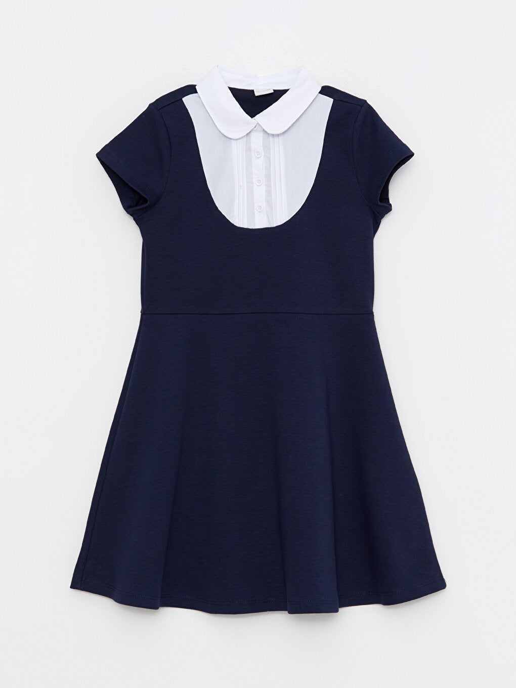 Shirt Collar Basic Short Sleeve Girl's Dress