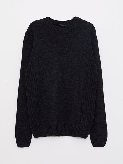 Crew Neck Long Sleeve Men's Knitwear Sweater