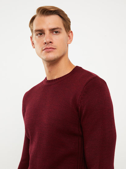 Crew Neck Long Sleeve Men's Knitwear Sweater