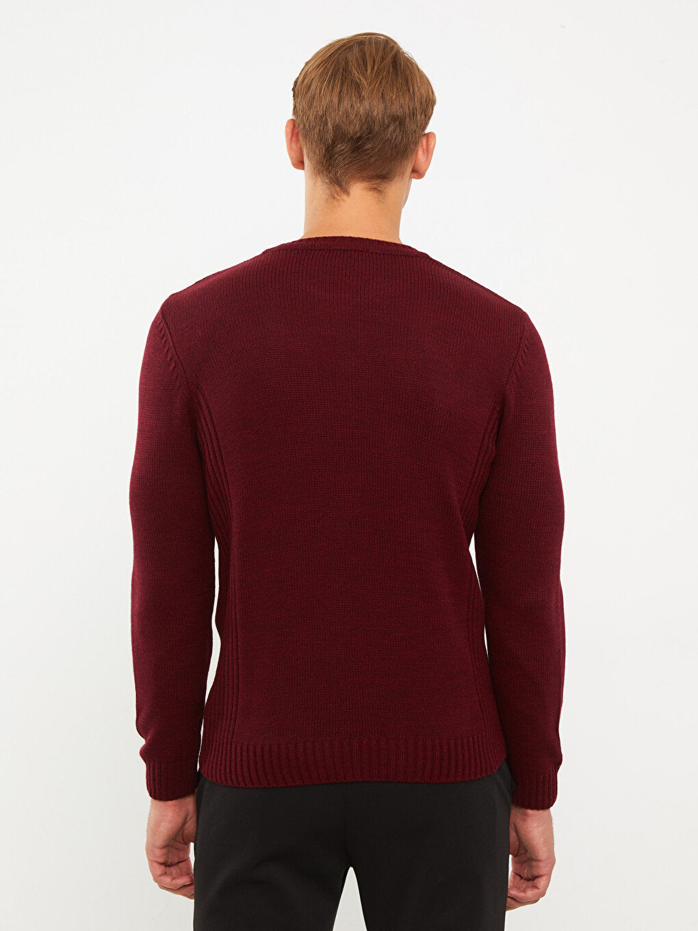 Crew Neck Long Sleeve Men's Knitwear Sweater