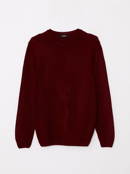 Crew Neck Long Sleeve Men's Knitwear Sweater