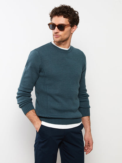 Crew Neck Long Sleeve Men's Knitwear Sweater