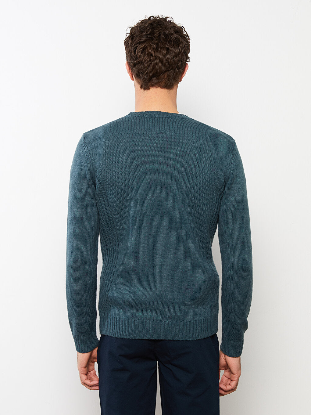 Crew Neck Long Sleeve Men's Knitwear Sweater