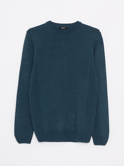 Crew Neck Long Sleeve Men's Knitwear Sweater