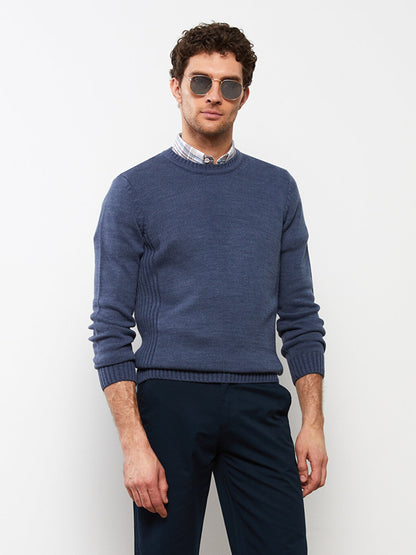 Crew Neck Long Sleeve Men's Knitwear Sweater