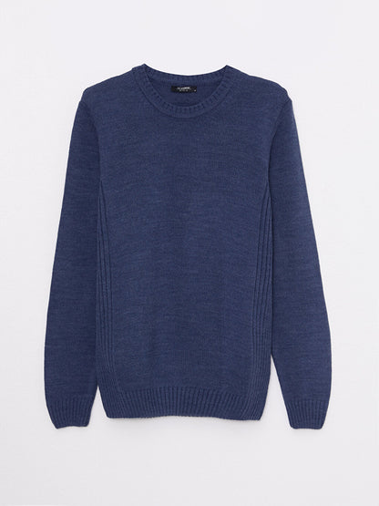 Crew Neck Long Sleeve Men's Knitwear Sweater