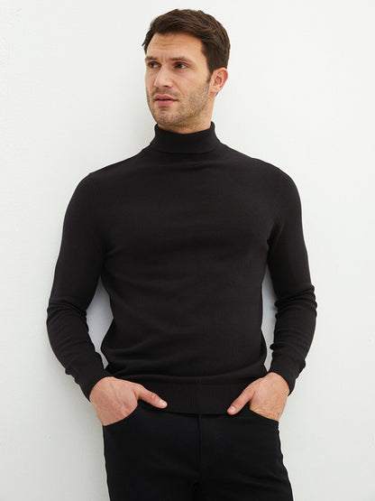 Turtleneck Long Sleeve Men's Knitwear Sweater