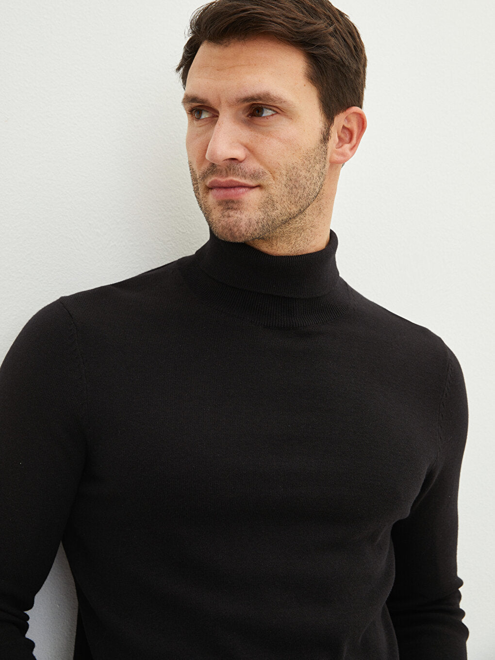 Turtleneck Long Sleeve Men's Knitwear Sweater