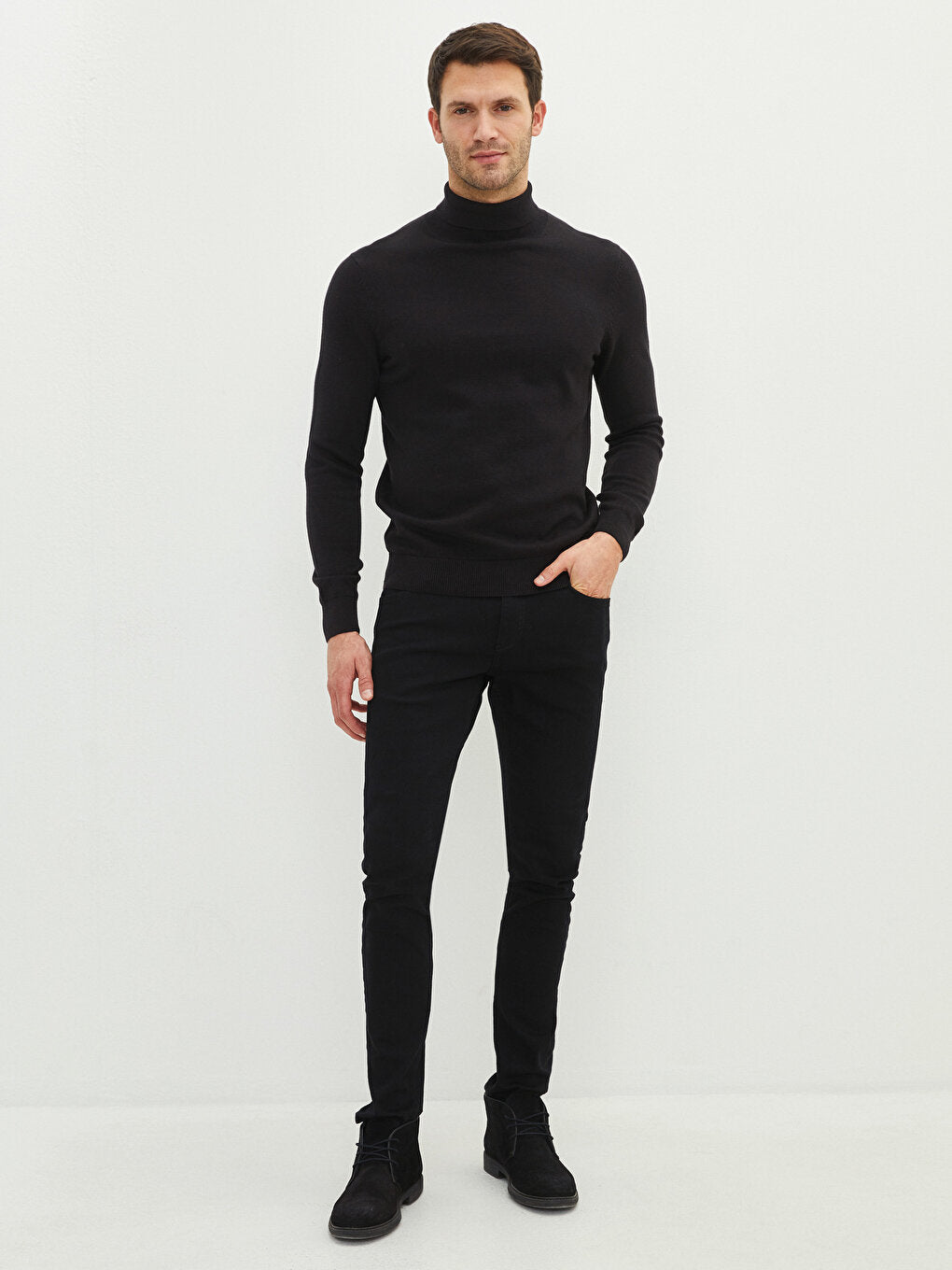 Turtleneck Long Sleeve Men's Knitwear Sweater