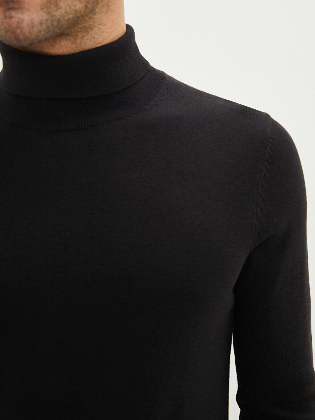 Turtleneck Long Sleeve Men's Knitwear Sweater