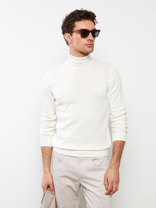 Turtleneck Long Sleeve Men's Knitwear Sweater