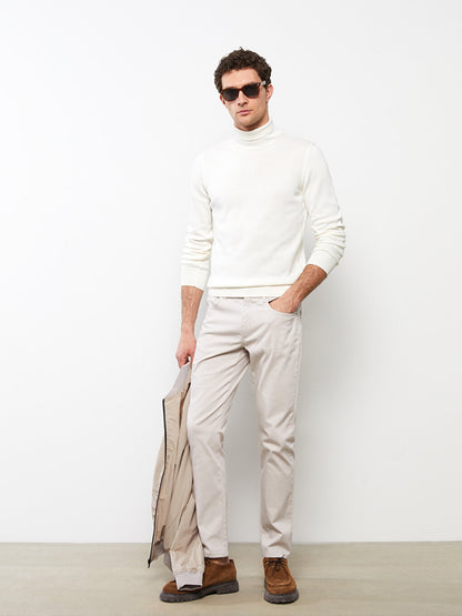 Turtleneck Long Sleeve Men's Knitwear Sweater