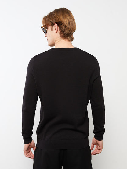 V-Neck Long Sleeve Men's Knitwear Sweater