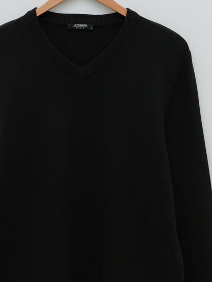 V-Neck Long Sleeve Men's Knitwear Sweater