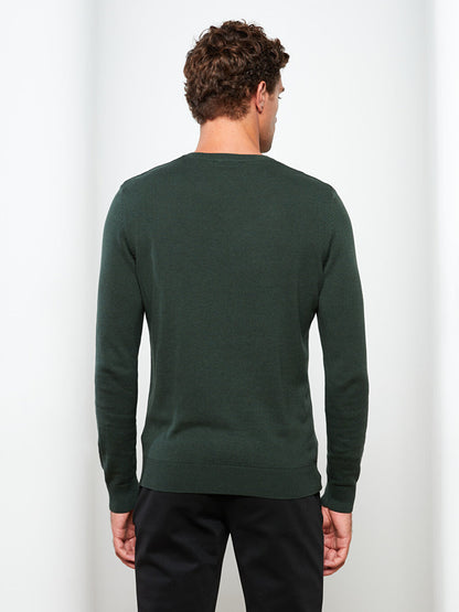 V-Neck Long Sleeve Men's Knitwear Sweater