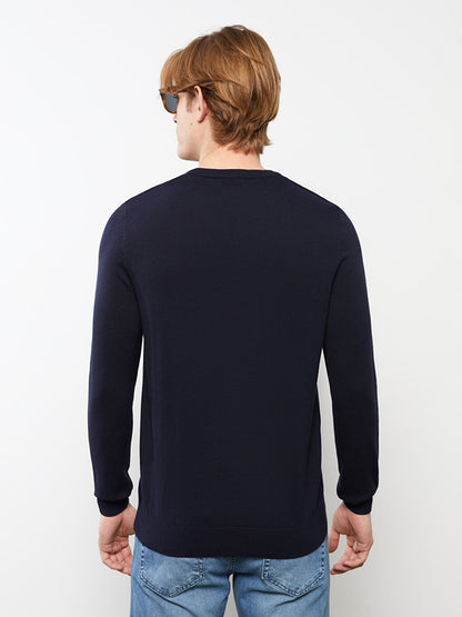 V-Neck Long Sleeve Men's Knitwear Sweater