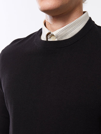 Crew Neck Long Sleeve Men's Knitwear Sweater