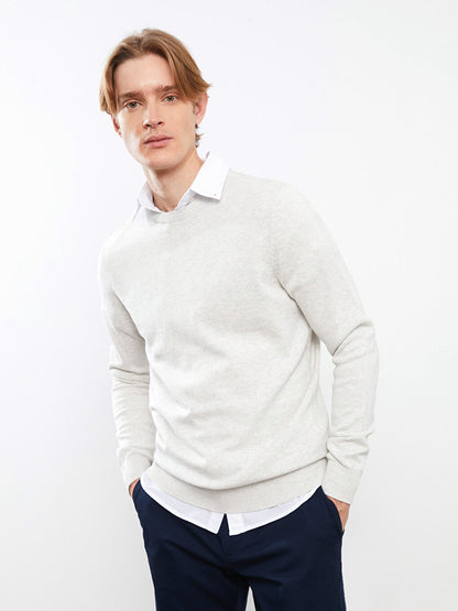 Crew Neck Long Sleeve Men's Knitwear Sweater