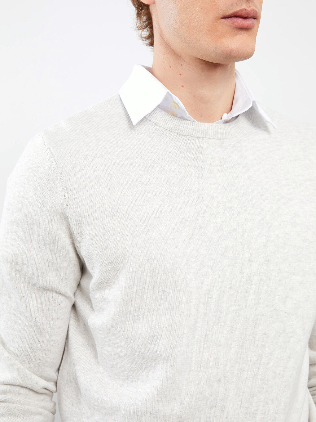 Crew Neck Long Sleeve Men's Knitwear Sweater