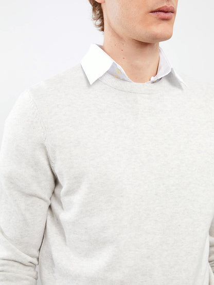 Crew Neck Long Sleeve Men's Knitwear Sweater