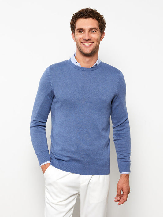 Crew Neck Long Sleeve Men's Knitwear Sweater