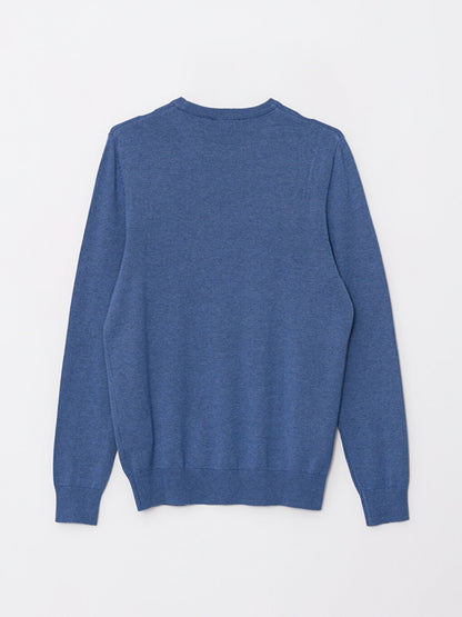 Crew Neck Long Sleeve Men's Knitwear Sweater