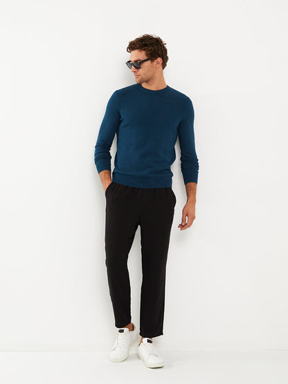 Crew Neck Long Sleeve Men's Knitwear Sweater