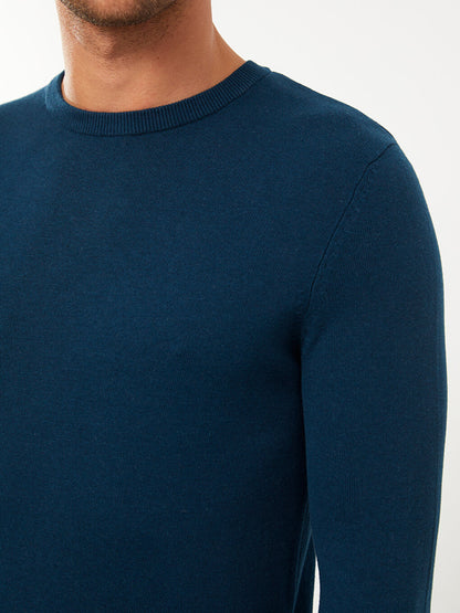 Crew Neck Long Sleeve Men's Knitwear Sweater