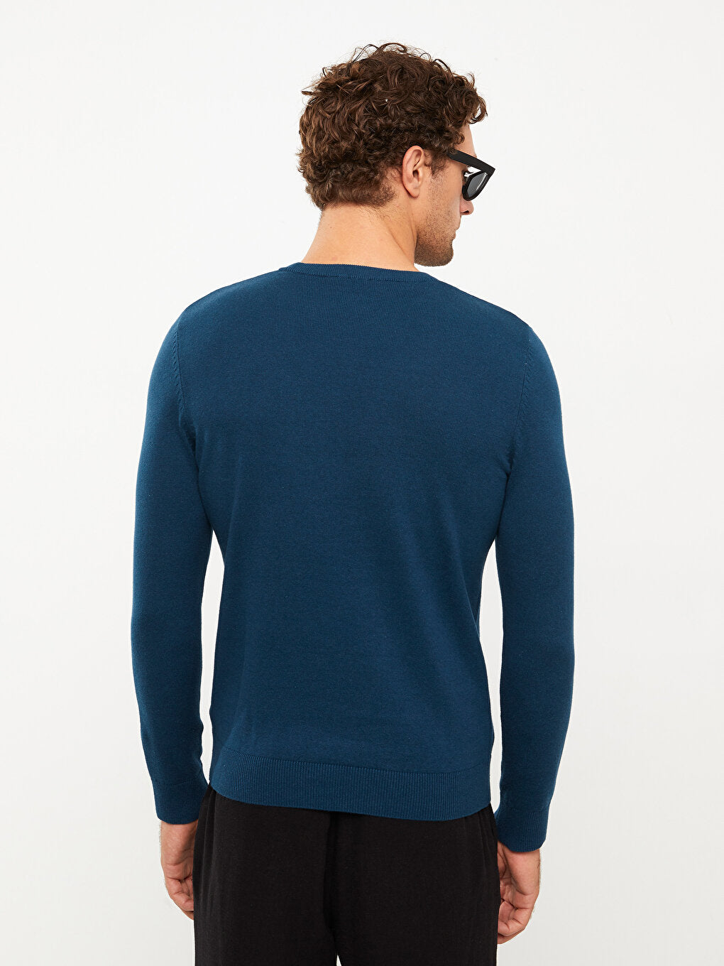 Crew Neck Long Sleeve Men's Knitwear Sweater