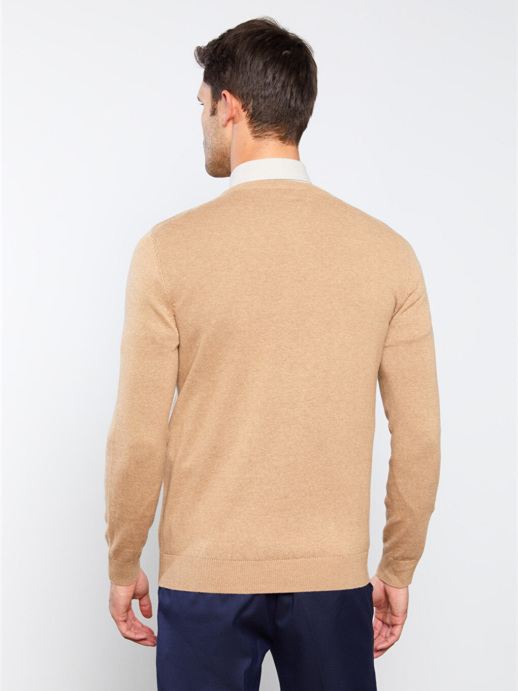 Crew Neck Long Sleeve Men's Knitwear Sweater