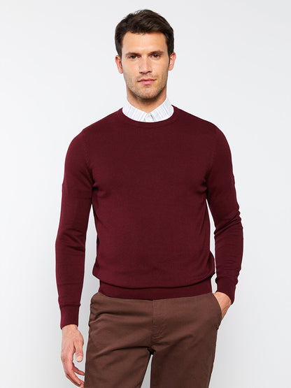 Crew Neck Long Sleeve Men's Knitwear Sweater