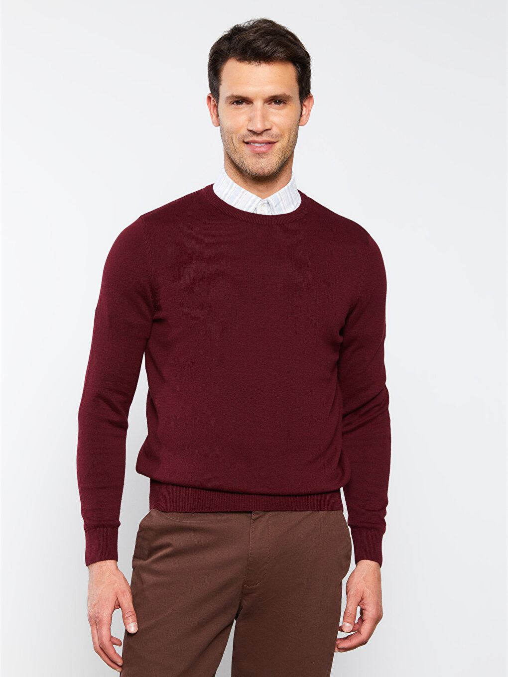 Crew Neck Long Sleeve Men's Knitwear Sweater