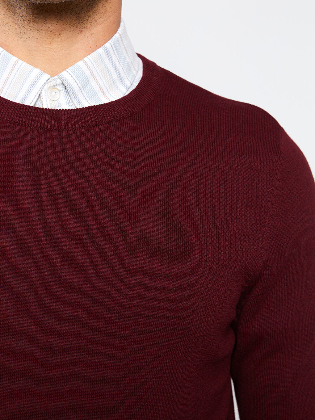 Crew Neck Long Sleeve Men's Knitwear Sweater