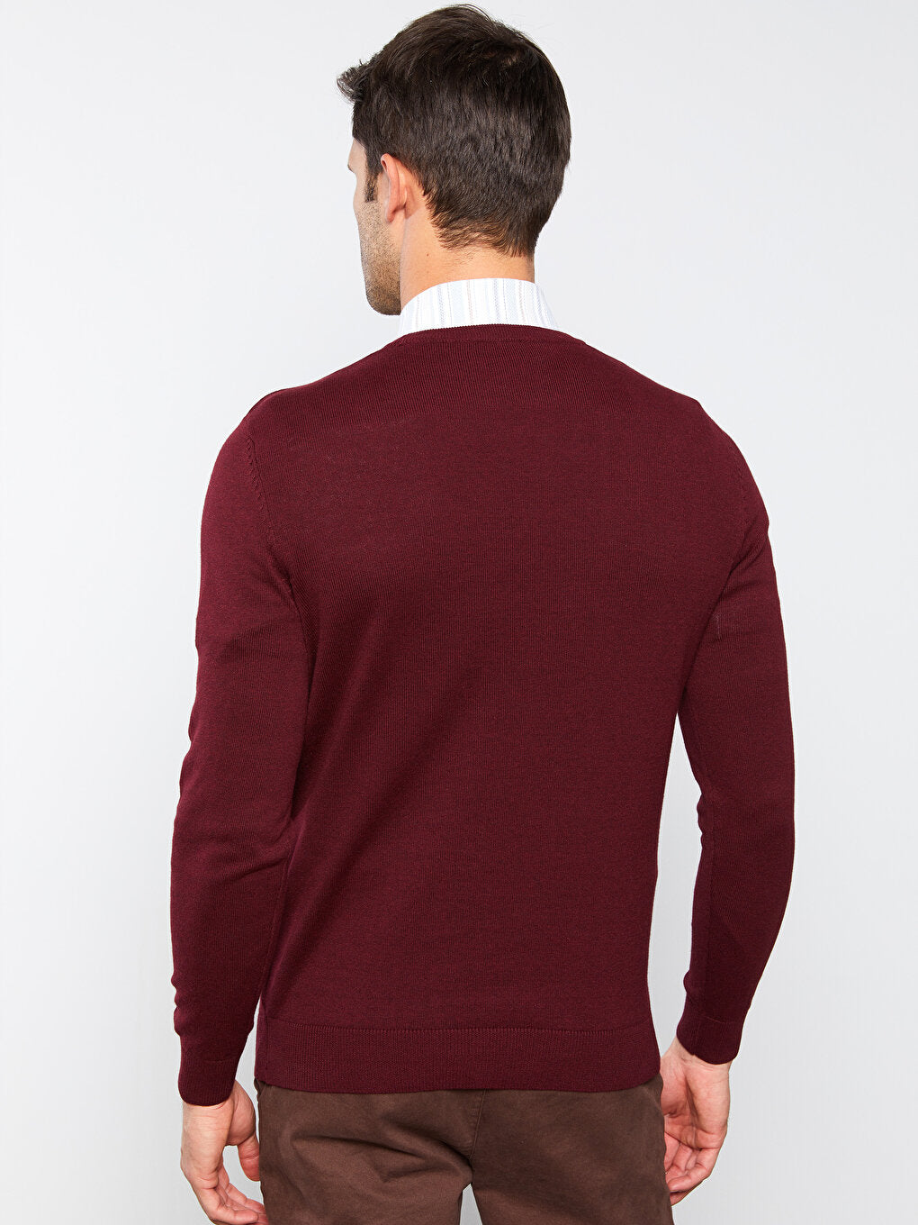 Crew Neck Long Sleeve Men's Knitwear Sweater