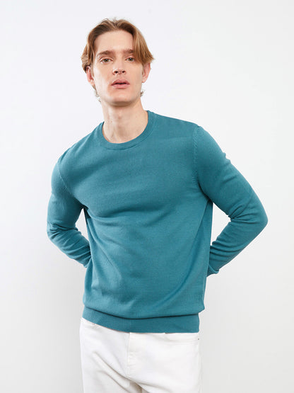 Crew Neck Long Sleeve Men's Knitwear Sweater