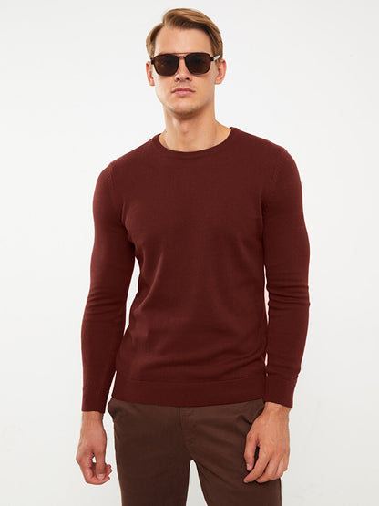 Crew Neck Long Sleeve Men's Knitwear Sweater